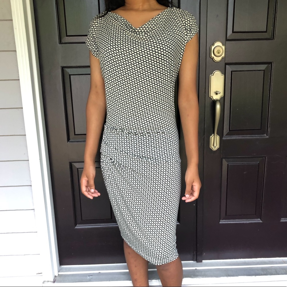 White and black dress